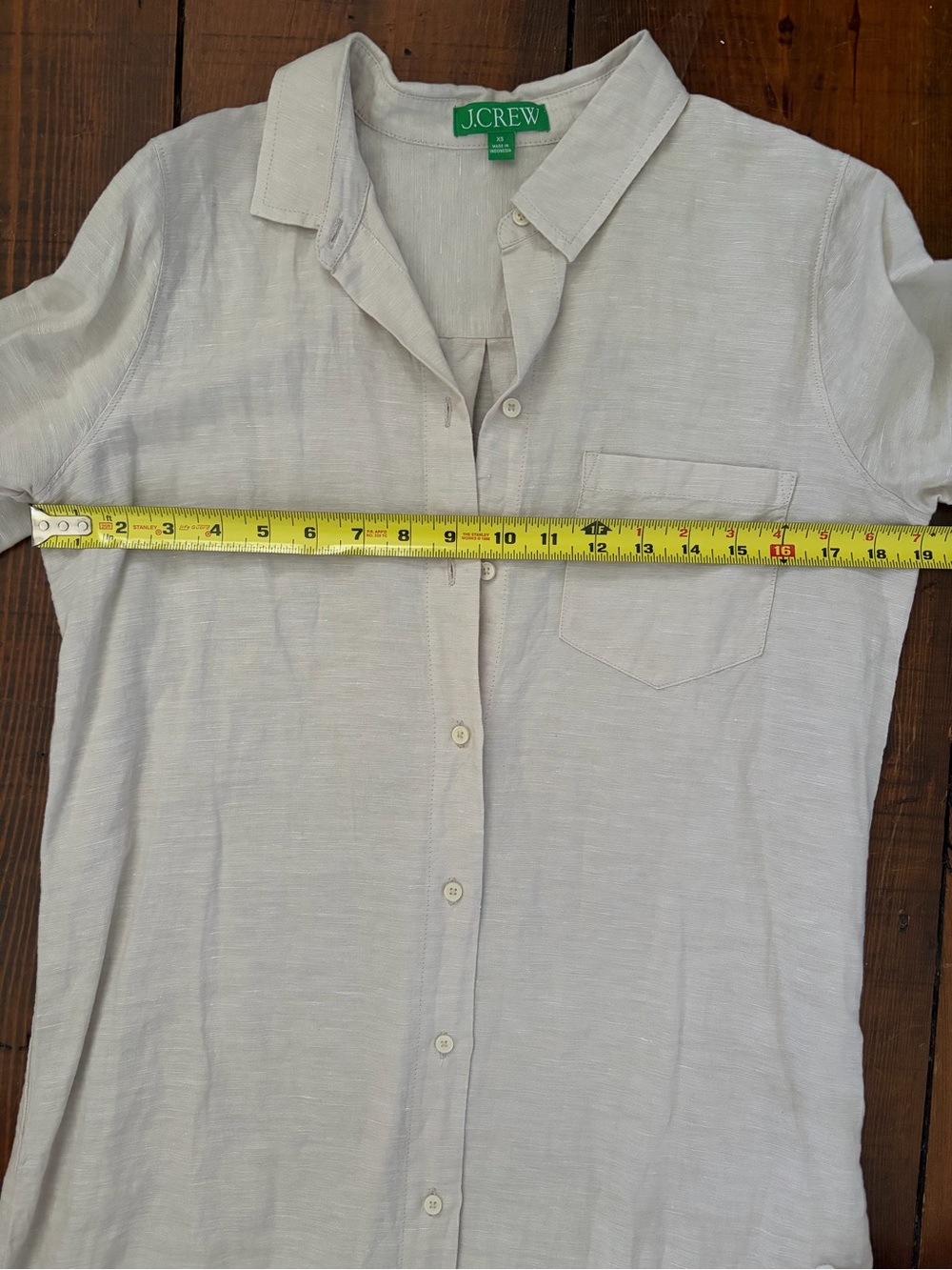 J. Crew Light Beige Button-Front Linen Swim Coverup - Picture 4 of 6